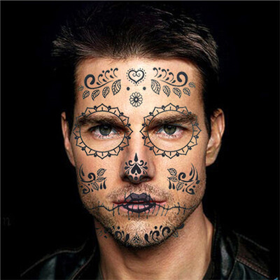 

〖Follure〗Halloween Temporary Face Art Waterproof Mask Sugar Skull Tattoo Beauty Sticker