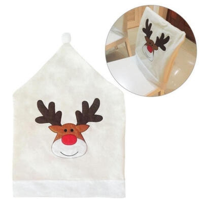 

Christmas Santa Hat Dining Chair Back Covers Party Xmas Elk Table Decoration UK