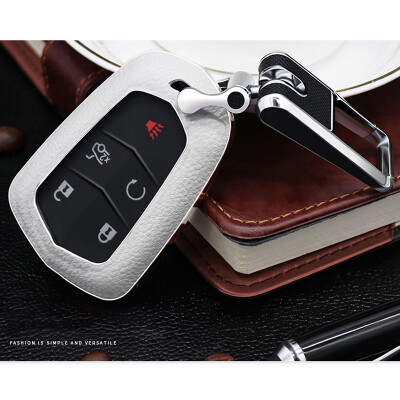 

Top Layer Leather Car Key Case Keychain for Cadillac SRX XTS CTS ATS ATS- Car Key Cover Shell Car Accessorie