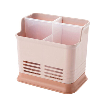 

Kitchen Cutlery Storage Box Hollow Drainage Chopsticks Storage Box Desktop Pen Holder Storage Box Four Grid Candy Color