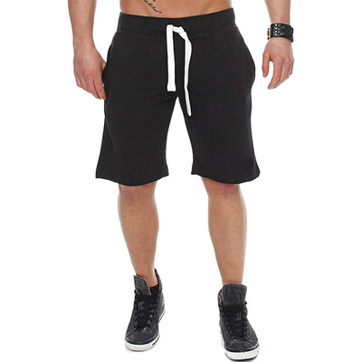 

Gobestart Summer Mens Lace-up Pocket Casual Solid Color Five-point Shorts