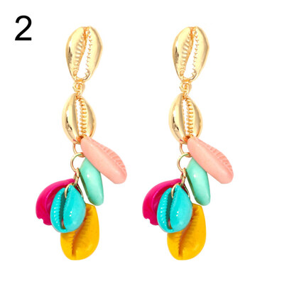 

Creative Dreamcatcher Colorful Cowrie Shell Drop Dangle Women Earrings Jewelry