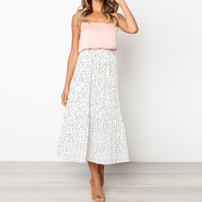 

Roseonmyhand Women Casual Retro High Waist Floral Long Dress Print Skirt