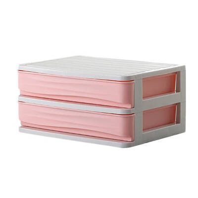 

2 Layer Plastic Drawer Type Makeup Storage Box Desk Sundries Container Cosmetics Desktop Organizer