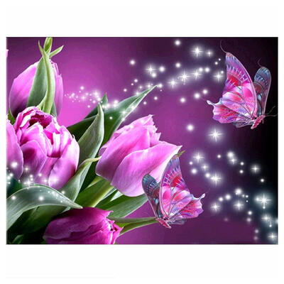 

Flower Butterfly 5D DIY Full Drill Diamond Painting Embroidery Kits Decor
