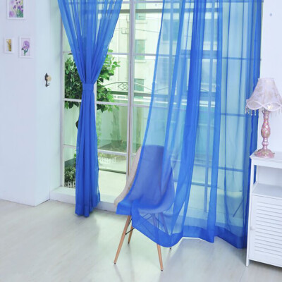 

Toponeto 1 PCS Pure Color Tulle Door Window Curtain Drape Panel Sheer Scarf Valances