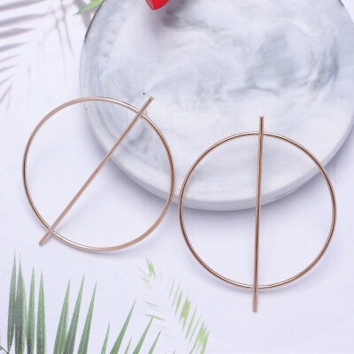 

New Fashion Exaggerated Big Circle Round Drop Earrings for Women Studs Gold Color Earring Club Party Jewelry Punk oorbellen