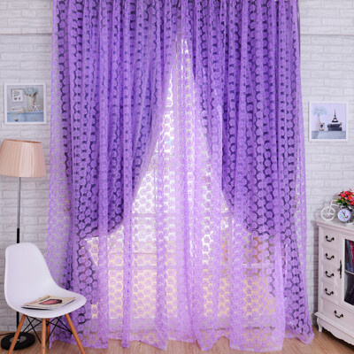 

Window Curtain Rose Pattern Sheer Voile Tulle Valances Balcony Curtain