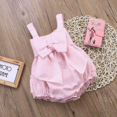 

Newborn Toddler Baby Girl Bowknot Sleeveless Romper Bodysuit Jumpsuit Outfits