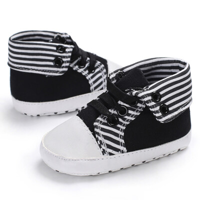 

Lovely Toddler Stripe First Walker Baby Shoes Round Toe Flats Soft Slipper Shoes