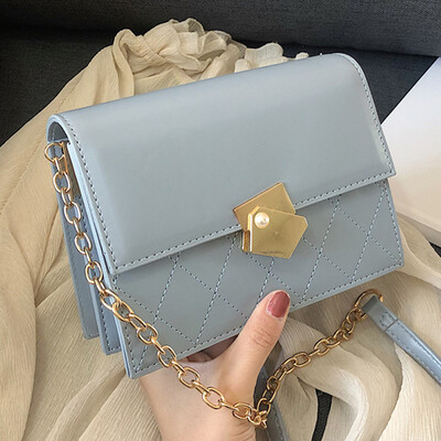 

Ins new small bag women 2019 new western style chain bag fashion Joker slung Lingge small square bag