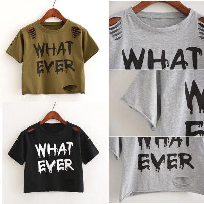 

Fashion Women Casual T-Shirts Girl Funny Short Sleeve T-shirt Tee Crop Tops Gift