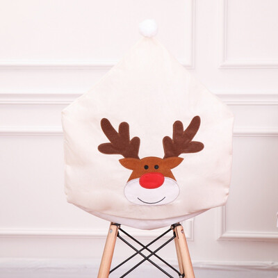 

New Hot Santa Claus Cap Chair Cover Christmas Dinner Table Party Red Hat Chair Back Covers Xmas Christmas Decorations for Home