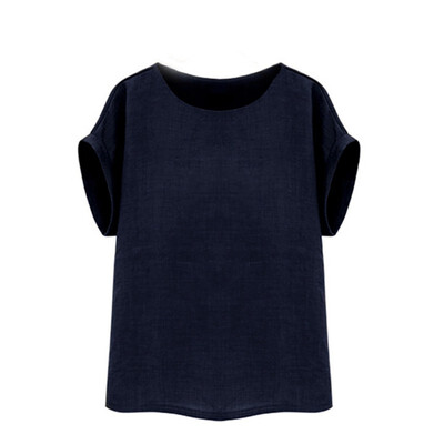 

2019 Casual Short Sleeve Women Summer O-neck T Shirt Solid Color T-shirt Loose Unisex T-shirt