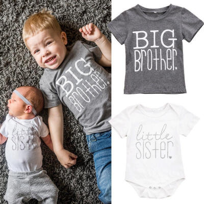 

Big Brother Little Sister Kid Boys Baby Girls Cotton Tops T-shirtRomper Clothes