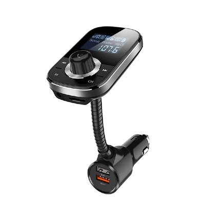 

FM Transmitter Car BT FM Radio Adapter Big Screen Display MP3 WMA APEP FLAC Hand Free Calling Dual UBS Car Charger