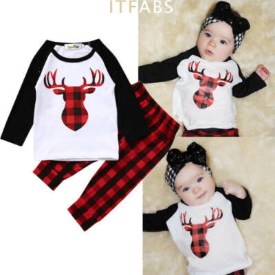 

2019 Toddler Kids Baby Girl Shirt TopsShorts Pants Holiday Outfits Clothes Set