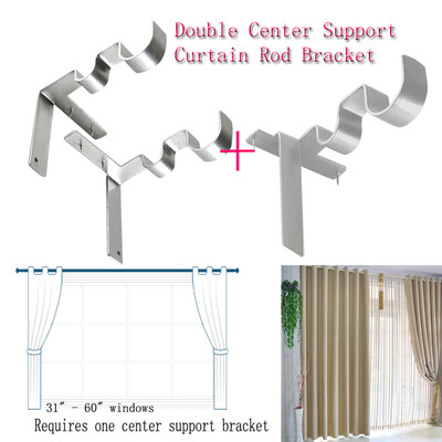 

Siaonvr Hang Double Center Support Curtain Rod Bracket Into Window Frame Rod Bracket