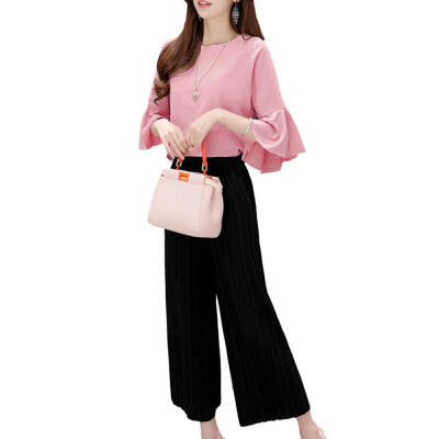 

Women Korean Style T Shirt Summer Flare Sleeve Students Sweet Loose Tops