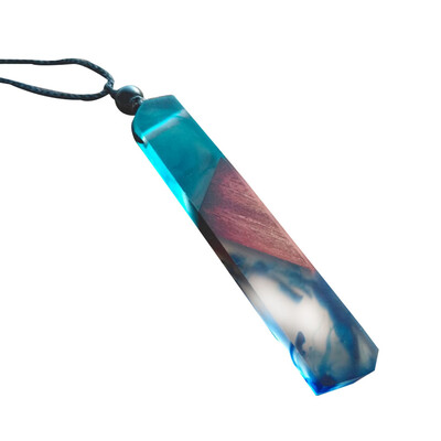 

1 PC Unisex Handmade Resin Unisex Chains Wood Pendant Necklace Wooden Jewelry UK