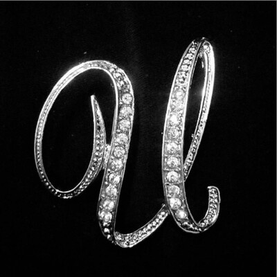 

Alphabet Style Rhinestone Crystal English Letters Bridal 1 pc Bouquet Brooch Pin
