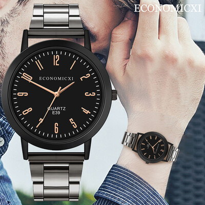 

Gobestart Men Trendy Minimalist Quartz Watch Stainless Steel Strap