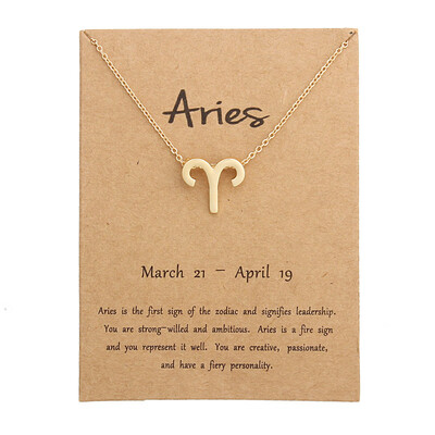 

12 Constellation Pendant Necklace Zodiac Sign Necklace Birthday Gifts Message Card for Women Girl