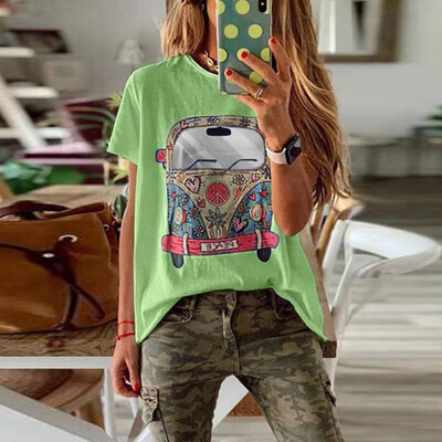 

Starmoon Fashion Womens Girls Plus Size Print Tees Shirt Short Sleeve Blouse Tops