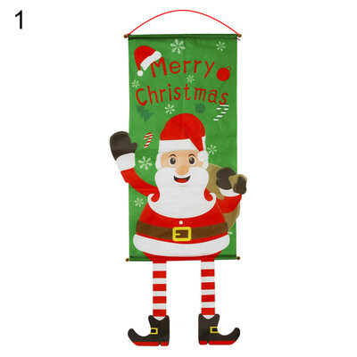 

Merry Christmas Garden Flag Tree Snowman Santa Hanging Party Wall Window Decor