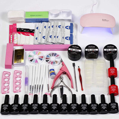 

Nail Kit Dryer 6W48W UV LED Lamp&UV Gel Varnish Polish Top Base Coat Manicure Tool 12 Color Nail Polish For Nail sets