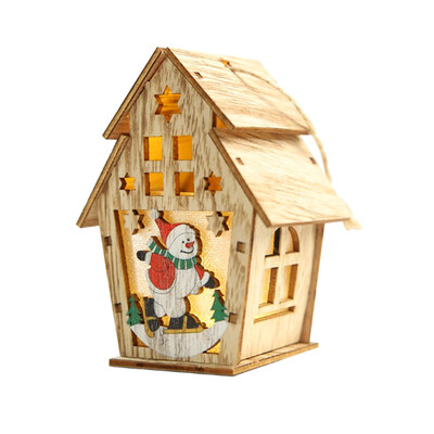 

Gobestart Wood House Cute Christmas Tree Hanging Ornaments Holiday Decoration