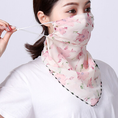 

Summer sun-proof earmuffs printed chiffon windproof dust-proof veil neck scarf wild bike protective mask