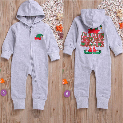 

Newborn Infant Baby Girls Boys Letter Print Hooded Jumpsuit Romper Clothes