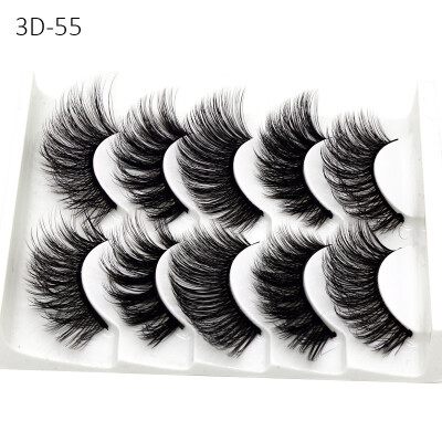 

Five Pair of False Eyelashes Natural Stereoscopic 3d Handmade False Eyelashes Makeup Lashes Makeup Tool