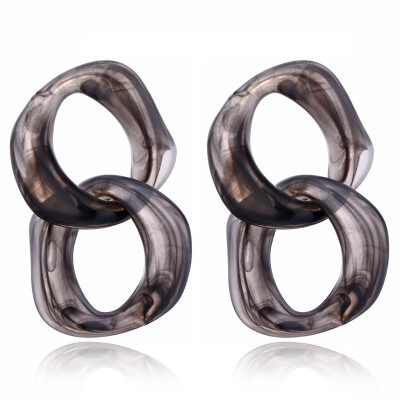 

EK839 Bohemia Statement Personality Twisted Shape Vintage Big Link Acrylic Drop Earrings for Women Jewelry Gift Party Jewelry