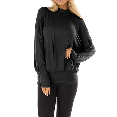 

Starmoon Fashion Womens O-Neck Pure Color Backless Long Sleeves Easy Shirt Blouse Tops