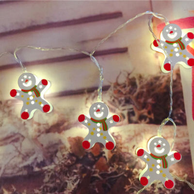 

2m Christmas String Light Bell Elk Snowman Christmas Tree Light Strings 10 Colored Lamp Party Decor For Gardens Patio Lawn