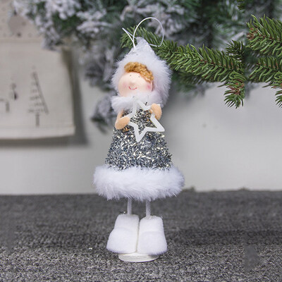 

guangxichuangshengxinfu Christmas Pendants Mini Plush Angel Doll Toy Christmas Figurine Ornaments Holiday Gift Decorations