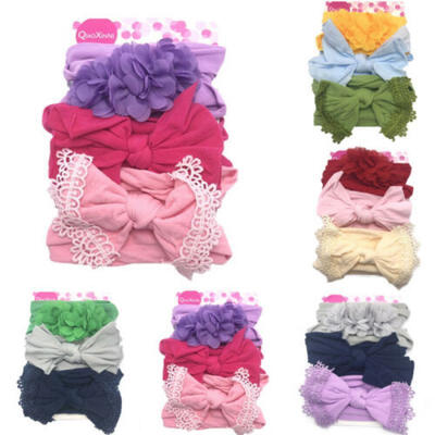 

Cute Kids Girl Baby Headband Infant Newborn Flower Bow Hair Band Accessories US