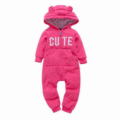 

2019 Autumn Winter Warm Baby Rompers Baby boys Girl clothes Fleece baby girls costume Cute Bear Overall baby clothing jumpsuits