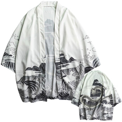 

Toponeto Fashion Lovers Individuality Print Top Blouse Kimono Hot Spring Clothing