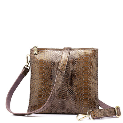 

REALER brand fashion women messenger bags female genuine leather handbag high quality serpentine print shouder crossbody bags