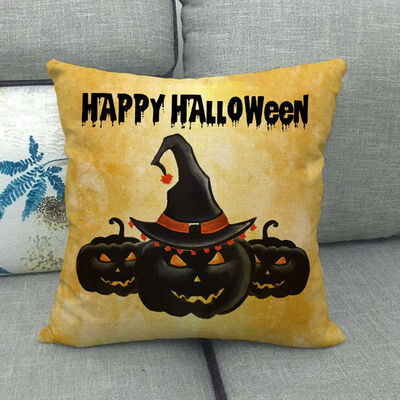 

1pcs Pumpkin Print Cotton Linen Cushion Cover Pillow Case Sofa Home Cat Lovely