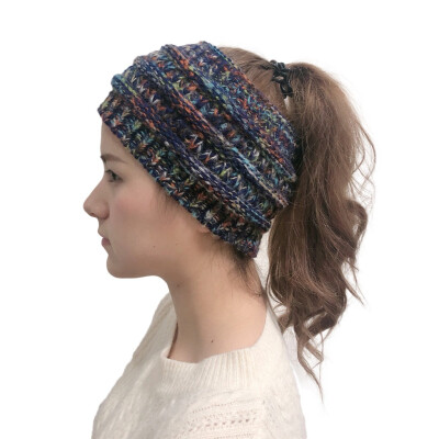 

Tailored Women Outdoor Solid Plush Splice Hats Crochet Knit Holey Beanie Cap Headband