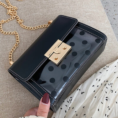 

Bei Bao summer small fresh network celebrity woman 2019 new texture foreign gas 100 lapped chain slanted transparent jelly bag