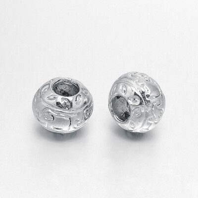 

Zinc Alloy Rondelle European Beads Lead Free & Nickel Free Real Platinum Plated 11x9mm Hole 4mm