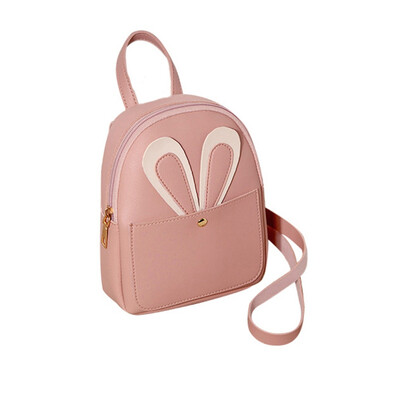 

Women Fashion 2019 New Hot Sales Girls Facilities Cute Bunny Small Backpacks Ladies Mobile Purse Solid Color Small Backpack