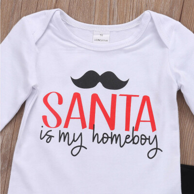 

Casual Christmas Baby Girl Boy Santa Long Sleeve Top Pants Outfit Set Clothes