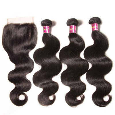 

UNICE Hair Icenu Remy Hair Series Brazilian Body Wave Virgin Hair Bundles With Closure Free Part Human Hair Bundles With Closure