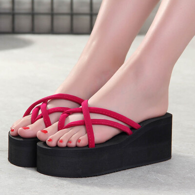 

Rose Summer Women Thick Bottom Sandals Non-Slip Flip Flops Sandals Beach Slippers